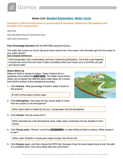 Water Cycle Gizmo 